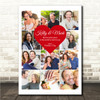 Photo Collage Valentine's Day Custom Gift 13-Photo Red Heart Print Or Canvas
