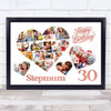 Photo Collage 30th Birthday Gift For Stepmum 20-Photo Hearts Print Or Canvas Photo Collage 30th Birthday Gift For Stepmum 20-Photo Hearts Print Or Canvas