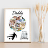 Photo Collage 40th Birthday Gift For Daddy 14-Photo Football Print Or Canvas