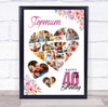Photo Collage 40th Birthday Gift For Stepmum 19-Photo Floral Print Or Canvas Photo Collage 40th Birthday Gift For Stepmum 19-Photo Floral Print Or Canvas