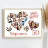 Photo Collage 50th Birthday Gift For Stepmum 20-Photo Hearts Print Or Canvas Photo Collage 50th Birthday Gift For Stepmum 20-Photo Hearts Print Or Canvas