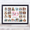 Photo Collage 50th Birthday Custom Gift For Stepmum 20-Photo Print Or Canvas