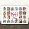 Photo Collage 60th Birthday Custom Gift For Fiancée 20-Photo Print Or Canvas