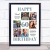 Photo Collage 60th Birthday Gift For Friend 6-Photo Portrait Print Or Canvas
