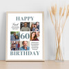 Photo Collage 60th Birthday Gift For Friend 6-Photo Portrait Print Or Canvas