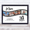 Photo Collage 70th Birthday Gift For Mum 4-Photo Camera Film Print Or Canvas