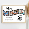 Photo Collage 70th Birthday Gift For Mum 4-Photo Camera Film Print Or Canvas