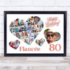 Photo Collage 80th Birthday Gift For Fiancée 20-Photo Hearts Print Or Canvas Photo Collage 80th Birthday Gift For Fiancée 20-Photo Hearts Print Or Canvas