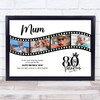 Photo Collage 80th Birthday Gift For Mum 4-Photo Camera Film Print Or Canvas