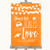 Orange Watercolour Lights Don't Be Blinded Sunglasses Personalised Wedding Sign