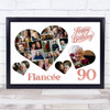 Photo Collage 90th Birthday Gift For Fiancée 20-Photo Hearts Print Or Canvas Photo Collage 90th Birthday Gift For Fiancée 20-Photo Hearts Print Or Canvas