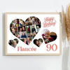 Photo Collage 90th Birthday Gift For Fiancée 20-Photo Hearts Print Or Canvas Photo Collage 90th Birthday Gift For Fiancée 20-Photo Hearts Print Or Canvas