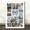 Photo Collage 90th Birthday Custom Gift For Grandad 10-Photo Print Or Canvas