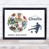 Photo Collage Kids Boys Birthday Gift 14-Photo Football Grey Print Or Canvas