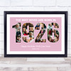 Photo Collage Pink Birthday Gift For Wife 27-Photo Year 1926 Print Or Canvas