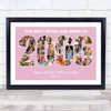 Photo Collage Pink Birthday Gift For Wife 34-Photo Year 2006 Print Or Canvas