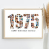 Photo Collage White Birthday Gift For Her 21-Photo Year 1975 Print Or Canvas