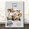 Photo Collage 21st Birthday Custom Gift For Dad 7-Photo Grey Print Or Canvas Photo Collage 21st Birthday Custom Gift For Dad 7-Photo Grey Print Or Canvas