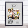 Photo Collage 30th Birthday Custom Gift For Dad 7-Photo Grey Print Or Canvas