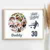 Photo Collage 30th Birthday Gift For Daddy 14-Photo Football Print Or Canvas