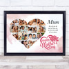 Photo Collage Gift For Mum Mother's Day 14-Photo Heart Pink Print Or Canvas