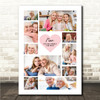 Photo Collage Gift For Nan Mother's Day 10-Photo Pink Heart Print Or Canvas