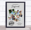 Photo Collage 40th Birthday Gift For Boyfriend 7-Photo Grey Print Or Canvas