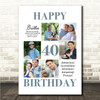 Photo Collage 40th Birthday Custom Gift For Brother 6-Photo Print Or Canvas