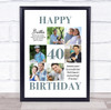 Photo Collage 40th Birthday Custom Gift For Brother 6-Photo Print Or Canvas