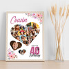 Photo Collage 40th Birthday Gift For Cousin 19-Photo Floral Print Or Canvas Photo Collage 40th Birthday Gift For Cousin 19-Photo Floral Print Or Canvas