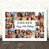 Photo Collage 40th Birthday Custom Gift For Cousin 22-Photo Print Or Canvas