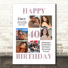 Photo Collage 40th Birthday Custom Gift For Fiancée 6-Photo Print Or Canvas