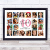 Photo Collage 40th Birthday Custom Gift For Friend 20-Photo Print Or Canvas