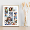 Photo Collage 50th Birthday Custom Gift For Friend 10-Photo Print Or Canvas