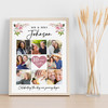 Photo Collage Wedding Anniversary Gift 8-Photo Pink Floral Heart Print Or Canvas