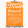 Orange Watercolour Lights Polaroid Guestbook Personalised Wedding Sign