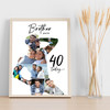 Photo Collage 40th Birthday Custom Gift For Brother 9-Photo Man Print Or Canvas