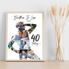 Photo Collage 40th Birthday Gift For Brother-In-Law 9-Photo Man Print Or Canvas