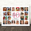 Photo Collage 40th Birthday Gift For Fiancée 20-Photo Landscape Print Or Canvas