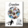 Photo Collage 40th Birthday Gift For Grandson 14-Photo Football Print Or Canvas