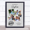 Photo Collage 40th Birthday Custom Gift For Nephew 7-Photo Grey Print Or Canvas