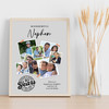 Photo Collage 40th Birthday Custom Gift For Nephew 7-Photo Grey Print Or Canvas