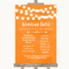 Orange Watercolour Lights Rules Of The Wedding Personalised Wedding Sign