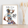 Photo Collage 50th Birthday Gift For Brother-In-Law 9-Photo Man Print Or Canvas