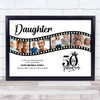 Photo Collage 50th Birthday Gift For Daughter 4-Photo Film Reel Print Or Canvas