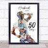 Photo Collage 50th Birthday Custom Gift For Husband 9-Photo Man Print Or Canvas