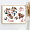 Photo Collage 50th Birthday Custom Gift For Nan 20-Photo Hearts Print Or Canvas