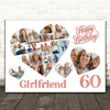 Photo Collage 60th Birthday Gift For Girlfriend 20-Photo Hearts Print Or Canvas Photo Collage 60th Birthday Gift For Girlfriend 20-Photo Hearts Print Or Canvas