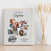 Photo Collage 60th Birthday Custom Gift For Nephew 7-Photo Grey Print Or Canvas
