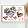 Photo Collage 70th Birthday Custom Gift For Mum 20-Photo Hearts Print Or Canvas Photo Collage 70th Birthday Custom Gift For Mum 20-Photo Hearts Print Or Canvas